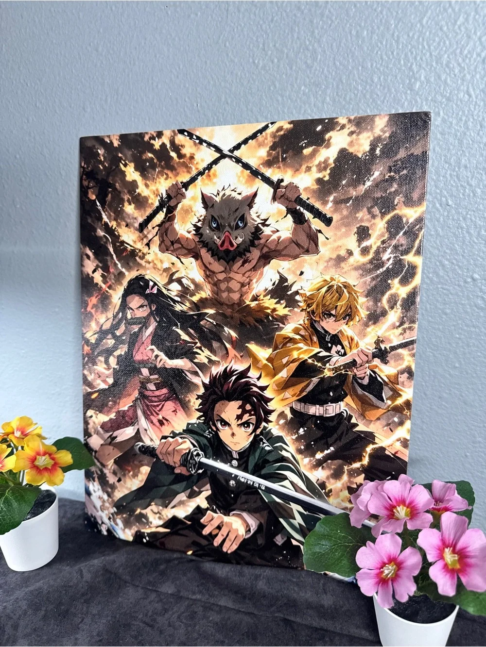 Anime Demon Slayer Wall Art Canvas - Multicolor